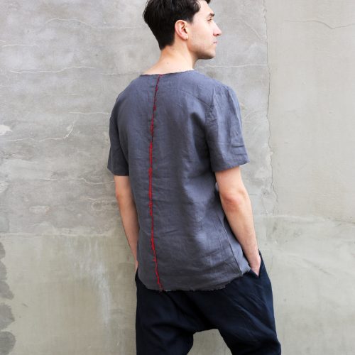 Mens Linen T Shirt Stylish Outfit Tee For