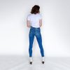 High Waisted Skinny Jeans: Stretch Denim Classic Blue